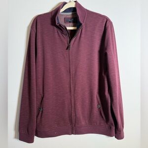 Ted Baker London Zip Up Jacket Plum Marled Knit Button Pocket Career Casual 6